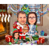 Семейна карикатура за Коледа