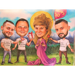 Пастелна карикатура за...