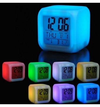 Настолен антистрес LED часовник 7 цвята
