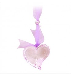 Висулка сърце панделка лила