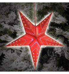 Коледна звезда абажур червен
