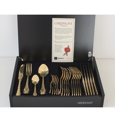 HERDMAR Комплект прибори за хранене “SANTAMARTA“- 24 части - позлатени