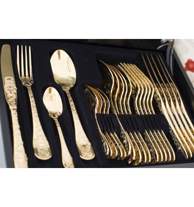 HERDMAR Комплект прибори за хранене “SANTAMARTA“- 24 части - позлатени