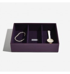 Дълбока кутия за бижута 3 секции лилаво