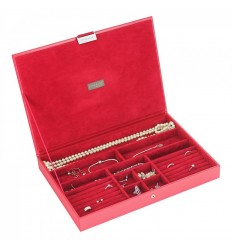 Голяма кутия за бижута с капак червено