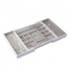Плитък органайзер за бижута бяло
