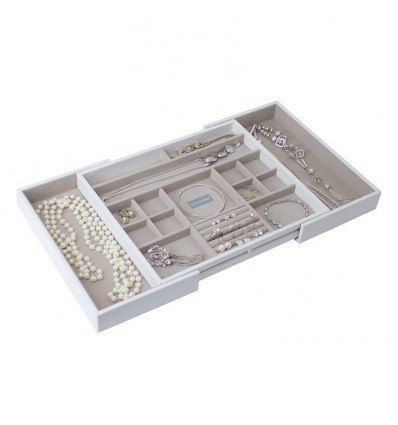Плитък органайзер за бижута бяло