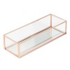 Стъклена кутия за бижута бяло розово злато
