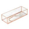 Стъклена кутия за бижута бяло розово злато
