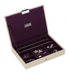 Кутия за бижута с капак крем лилаво