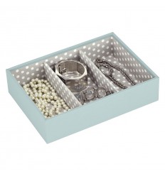 дълбока кутия за бижута 3 секции св.синьо сиво