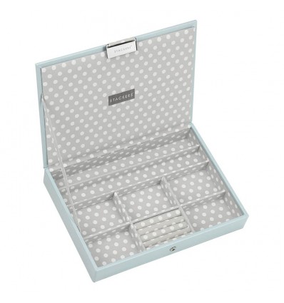 кутия за бижута с капак св.синьо сиво