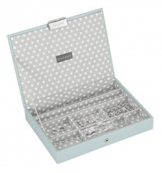 кутия за бижута с капак св.синьо сиво