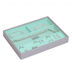 кутия за бижута 4 секции сиво мента