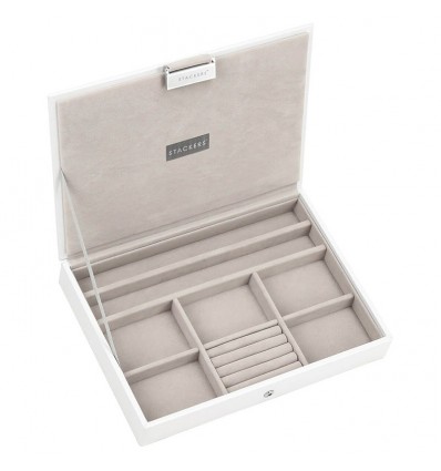 кутия за бижута с капак бяло сиво