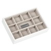 мини кутия за бижута 11 секции бяло сиво
