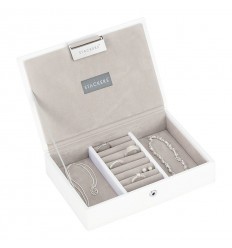 мини кутия за бижута с капак бяло сиво