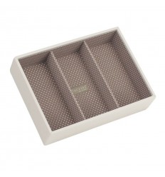 дълбока кутия за бижута 3 секции ванилия мока