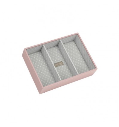дълбока кутия за бижута 3 секции св.розово