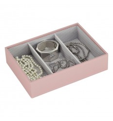 дълбока кутия за бижута 3 секции св.розово